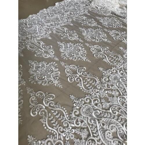 Special and fashion african tulle lace fabric L-9734 with beads new arrival Pretty design