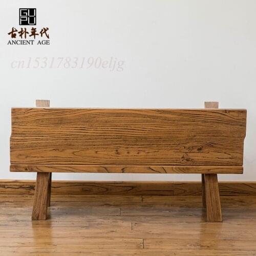 Old Elm Dwarf Long Stool Solid Wood Long Stool Log Shoe Stool Change Shoe Stool Fashion Foot Stool