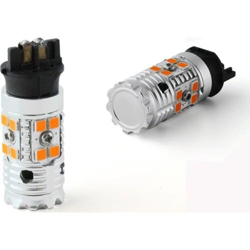 Extremely Bright Canbus Error Free PWY24W PW24W LED Bulbs With 3030 Chip 13W 1200lm For Car Front Turn Signal Lights White/Amber