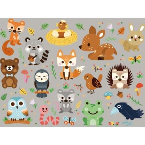 Forest Animal Thermal Patches Clothing Fashion Appliqued Vinyl Heat Transfer Tops Diy Stickers On Clothes Mask Patch