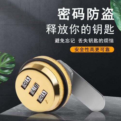 3-Digit zinc Alloy Combination Mailbox Box Lock t 7/8" Rotary Tongue Cam Lock for Cabinet Lock Drawer Lock