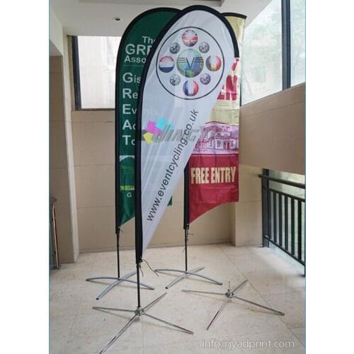 1pcs Teardrop Flags Display Stand Banner with Double Sided Print (flag size: 105X240CM) Free shipping