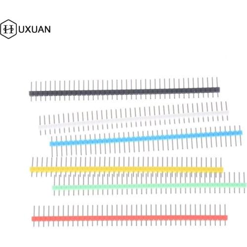 10pcs Pin Header Connector Male 2.54mm Pitch Pin Header Strip Single Row 40 pin Connector Kit for PCB board