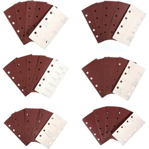 30Pcs Sanding Machine Sandpaper Pneumatic Dry Grinder Sanding Machine Sandpaper 8-Hole Flocking Sand Skin Putty Polishing Sheet