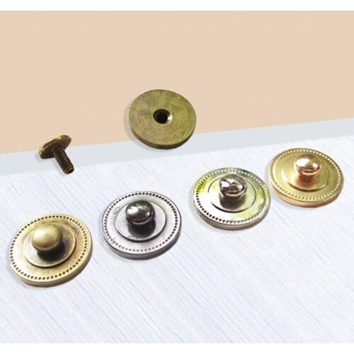 4pcs Brass Screw Back Rivets for Bag Base Studs and Leather Studs Nail Garment Leather Craft Belt Wallet Bag Decoration Hardware
