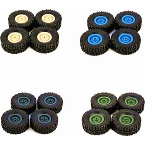 4Pcs Rubber Wheel Rim Tire Tyre for RC 1/16 Climbing Crawler Car WPL B-1/B-24/C-14/C-24/B-16 Truck Model Spare Parts Accessories