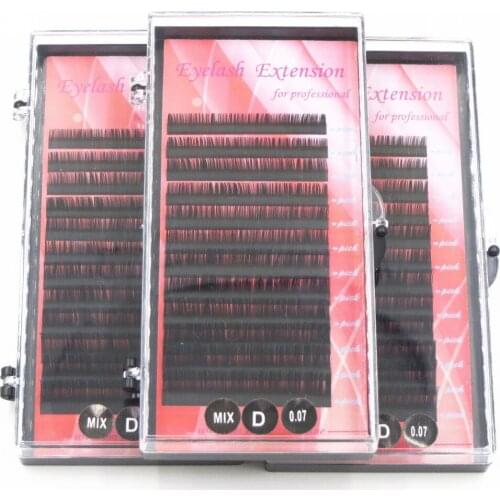5 Cases C D Curl Faux Mink Eyelash Extension mix lenght 8-13mm Black Material False Lashes private label