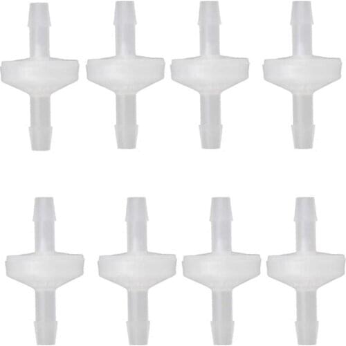 8 Pcs 1/4Inch Check Valve 6mm PVDF One Way Valve Inline Check Valve Non Return Check Valve for Fuel Gas Liquid Air