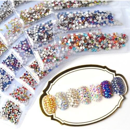 Glitters Acrylic Rhinestones Eye Shape Crystal AB Flat Back Nail Rhinestone 3D Non Hot Nail Art Rhinestones Decorations