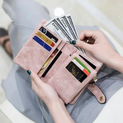 Brand Wallet Women Cute Pink Wallets Pocket Purse Card Holder Clutch Hasp Wallet Female Fashion Short Coin Burse Money Bag