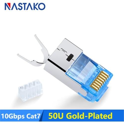 Cat7 RJ45 Connector Cat7 Modular Plugs Shielded FTP RJ45 Connectors Cat7 Network Ethernet Cable Jack 1.5MM diameter