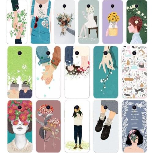 84AA Art Flower gift Soft Silicone Tpu Cover phone Case for Meizu M5 M5C M5S M6 M6T M6C M6 Note Case