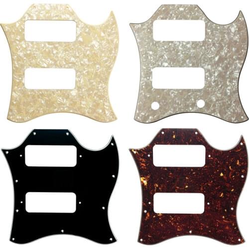 Pleroo Guitar Parts - For Gib Standard SG Full Face Guitar Pickguard Route PAF Humbuckers Scratch Plate No Bridge Hole