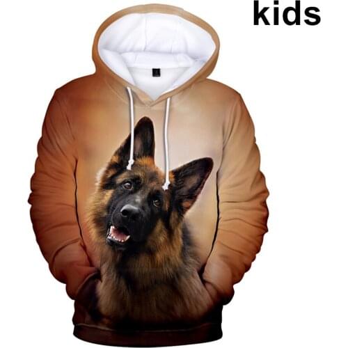 2 To 14 Years Kids Hoodies German Shepherd 3D Print Hoodie Sweatshirt Boys Girls Dog lovers Brand Children Fashion clothes