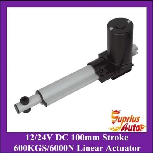 DC 12V24V Electric Motors, 4inch/ 100mm Stroke and 6000N/600KGS/1320LBS Load linear actuator