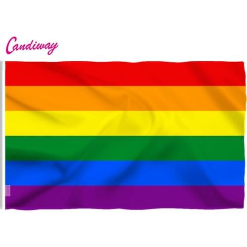 Lgbt New 90cm x 60cm Rainbow Flag 3*2 FT Polyester standard Flag Gay Pride Peace Flags Outdoor Indoor