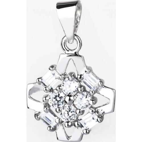 GND0145 100% Fine 925 Sterling Silver Sweet Beauty Classic Purple Crystal Necklaces Pendants , Jewelry Gift For Women