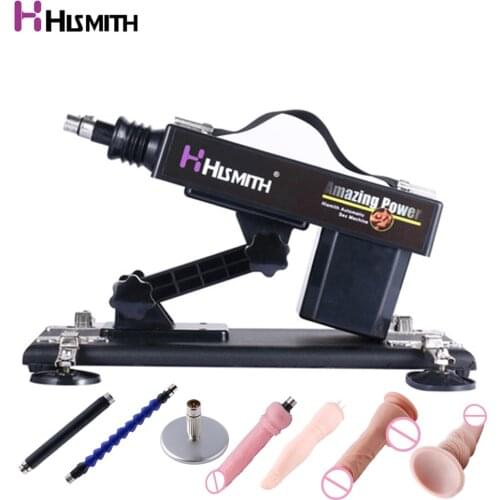 Hismith Automatic Mini sex machine Double-ended Adapter Extension Rod Metal suction cup anal dildo 3XLR Love machines Vibrator