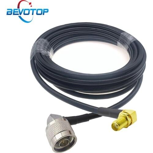 N Male Right Angle to SMA Female 90 Degree Adapter Cable RG58 50Ohm Pigtail Radio WIFI Antenna Extension Cord RF Jumper Adapter