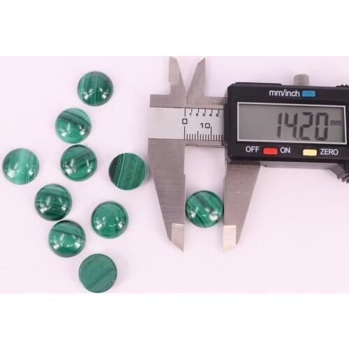 14 mm natural malachite round gemstone cabochon for jewelry findings factory price free shipping