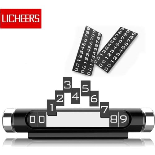 Licheers Temporary Car Parking Card ABS Telephone Number Card Notification Night Light Car Styling Phone Number Card Holder