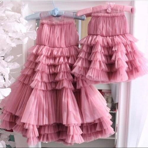 Fashion Tiered Tulle Evening Formal Dresses Robe De Soiree Knee Length Prom Gowns Chic Ruffle Custom Made Formal Dresses