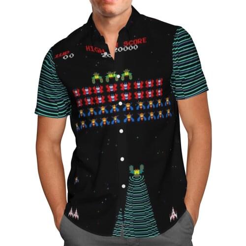 2021 New 3D Printing Hot Game Hawaii Anime Shirt Men Summer Short-sleeved Beach Shirt Men Shirts Oversize Camisa Masculina 5XL-2