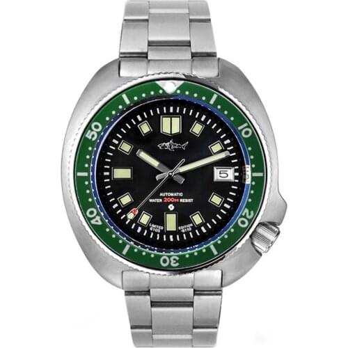 Men dive watch,mens sport wrist watches HEIMDALLR man luxury automatic mechanical wristwatch 20ATM waterproof luminous relogio