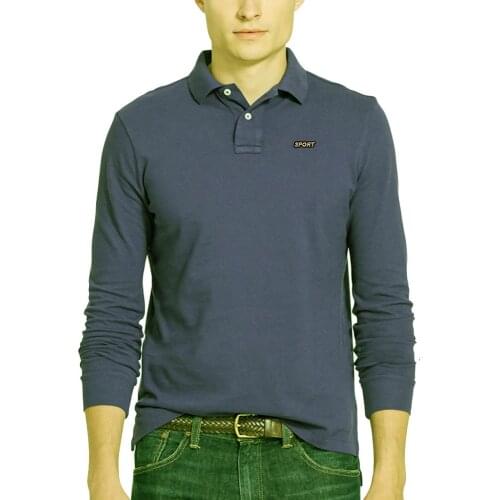 Mens Spring New Products 100% Cotton Lapel Long Sleeve POLO Shirt Business Casual Embroidered LetterLogo Simple Tops S-5XL