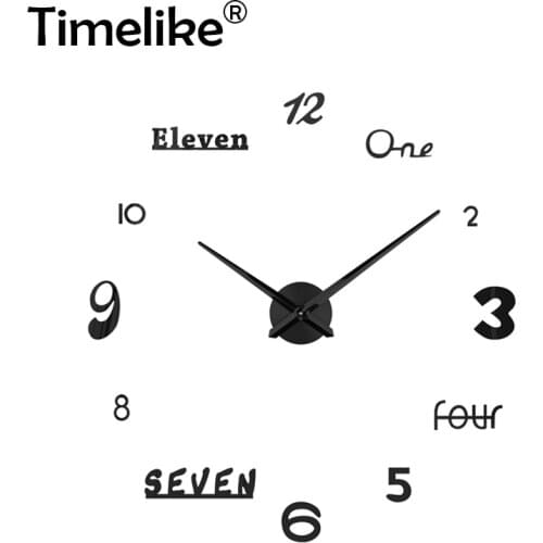 Wall Clock Quartz DIY Modern Design Clocks Needle Acrylic Watches Wall Clocks Mirror Sticker Living Room Decor 2019 New Arrival