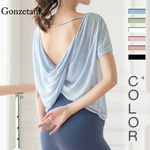 New Beauty Back Comfortable Yoga Clothes Ultrathin Short Sleeve Loose Workout Crop Top for Women Sports Elegant Tennis Female