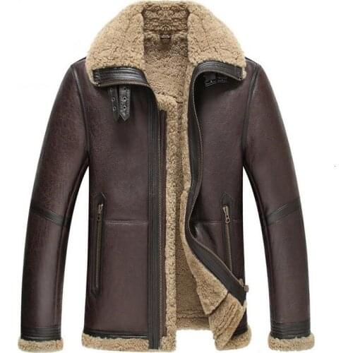 Fur One 2020 New Men Genuine Leather Jacket High Quality Natural Sheepskin Flight Jacket Mens Short Winter Leather Coat