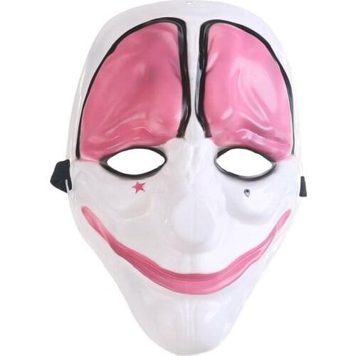 New Newest Topic Game Series Plastic Old Head Clown Flag Red Head Masquerade Supplies Halloween Horror Mask Payday 2 Masks