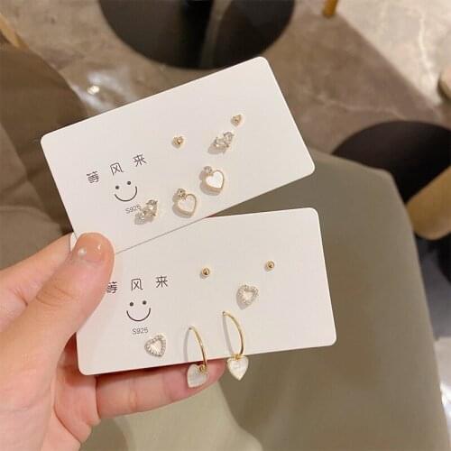 Korean New Sweet Shell Heart Metal Ball Stud Earrings For Women Fashion Jewelry boucle d'oreille