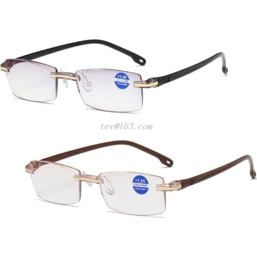 Ultralight Rimless Reading Glasses Clear Lens Unisex Anti-Blu-Ray Radiation Computer Presbyopia Readers +1.0 To +4.0