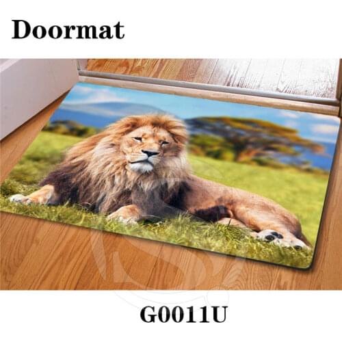 Custom lion DoorMat Art Pattern Printed Carpet Floor Hall Bedroom Cool Pad Fashion Rug Drop Shipping SQ0611-L9