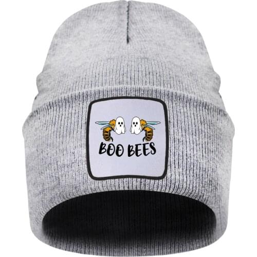 Ghost Bee Outdoor Unisex Hats Knitted Breathable Beaines Skiing Knit Hat White Autumn Winter Fashion Gorras Chapeu Feminino