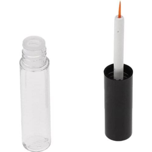 10ml Empty Clear Eyeline Tube With Black Lid Makeup Packaging EyeLash Grown Oil Refillable PETG Bottle Cosmetic Sample Container