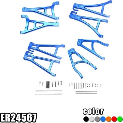 RC Model Car Parts 1/10 E-REVO Upgrade Accessories Aluminum Alloy Front Rear Upper Lower Swing Suspension Arm Set ER24567