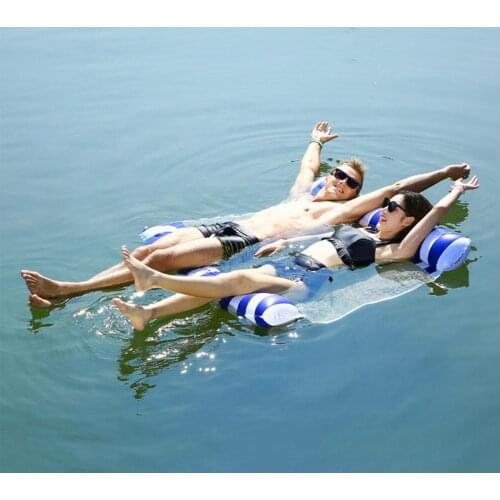 4-in-1 Double Pool Floats Foldable Inflatable Water Hammock Inflatable Floating Water Float Sofa Pool Lounge Chair For Adults