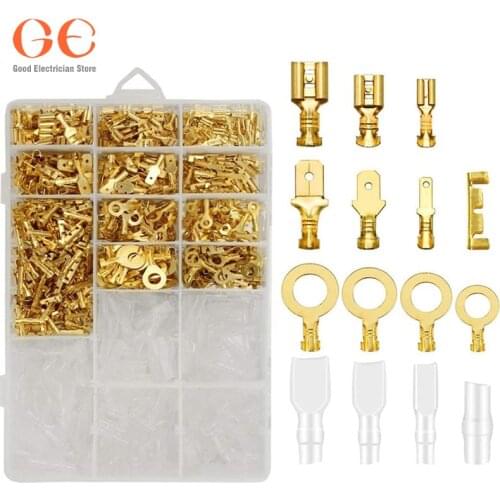 1000Pcs 2.8 4.8 6.3 cable connector with insulation combination ki car accessories ring terminal wire butt connector