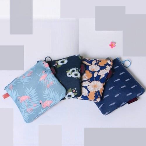 Sanitary Napkin Storage Bag Canvas Sanitary Pad Makeup Coin Credit Card Pouch Waterproof Storage Bag