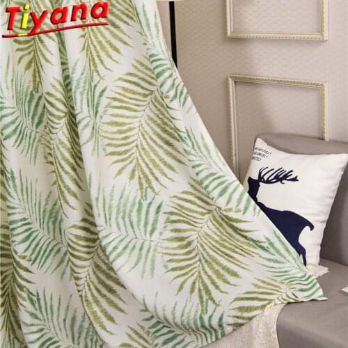 Green Leaf Curtain Cloth for Living Room Modern Blackout Big Leaves Window Drapes for Bedroom #30