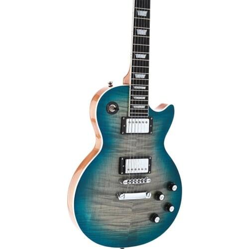 LP Standard Electric Guitar Ebony Fingerboard 59 Neck Figured Maple Top Blue Color