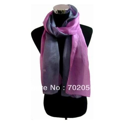 Lady Fashion 2 tone silk Scarf wrap shawl Scarves mixed color 10PCS/LOT #2504