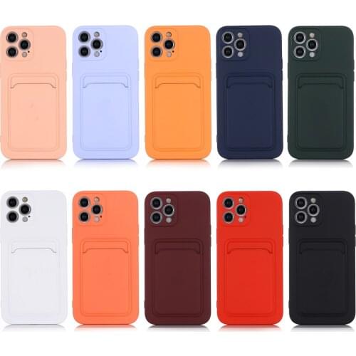 Liquid Silicone Luxury Case For Apple iPhone 12 Pro Max mini SE 2020 X XR XS Max 7 8 Plus 11 Card Strap Holder Shell Case Cover