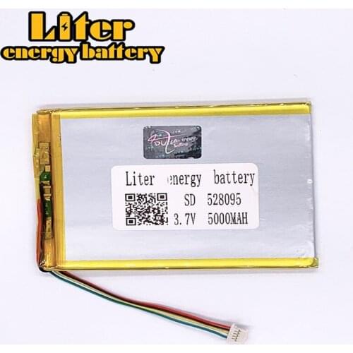 1.0MM 5pin connector 528095 5000mah 3.7V Cheap price lithium polymer battery for tablet pc polymer rechargeable battery