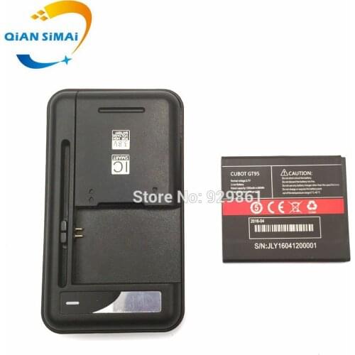 1PCS Universal battery Charger + 1PCS Cubot GT95 battery 1350mAh High quality for CUBOT GT95 mobile Phone