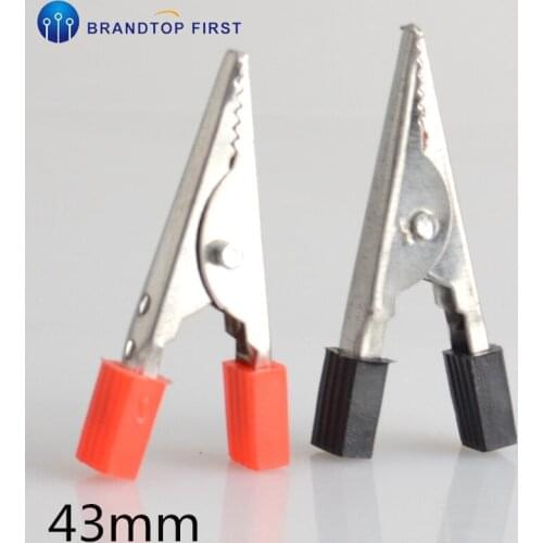 10PCS Electronic Connector Metal Alligator Clip Metal Clip Length 43mm Electrician Test Clip