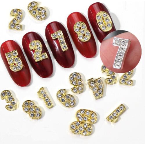 5 pcs Charm Alloy A-Z 26 English letters Zircon Crystal 3D Nail Art Decorations Luxury Design Jewelry Manicure DIY Accessories